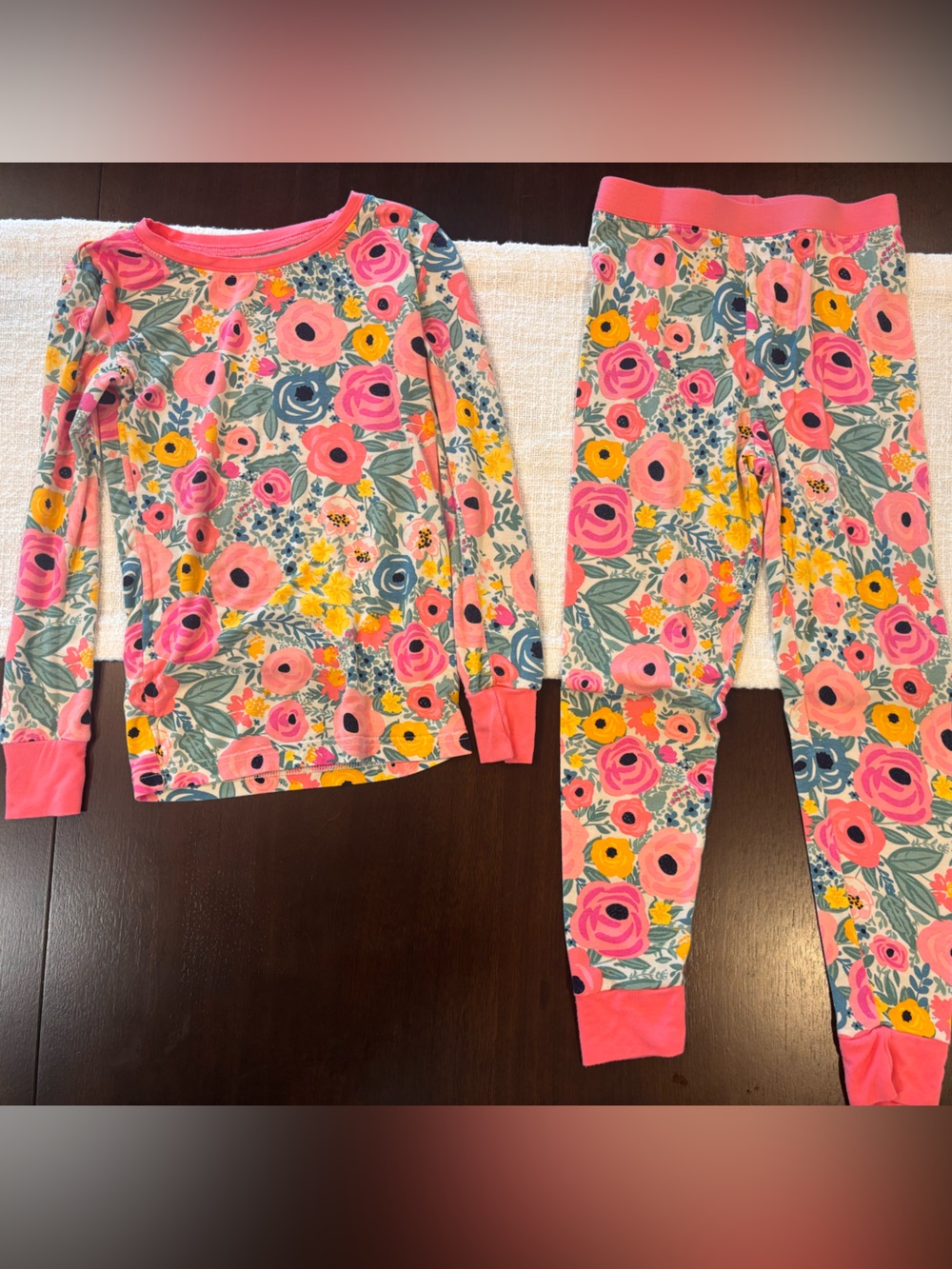 Little Sleepies Pink Floral Cotton Stretch Leggings